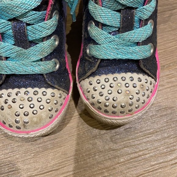 Skechers Girls Twinkle Toe Lite Up High Top Sneakers Running Shoes Size 8 - Picture 3 of 8